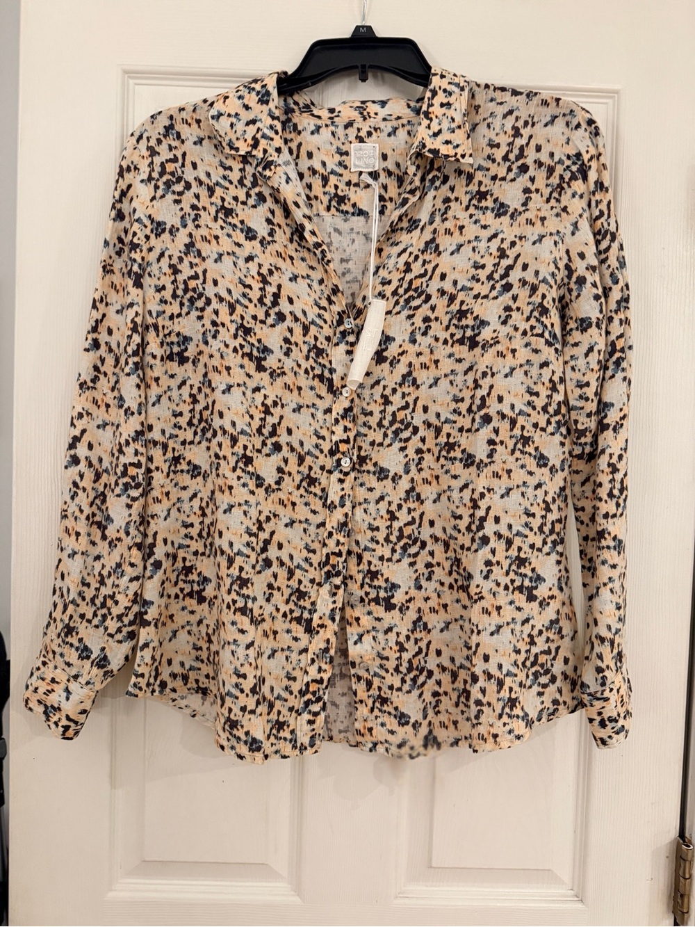 Woven Button-Front Shirt - Cream Multi Print